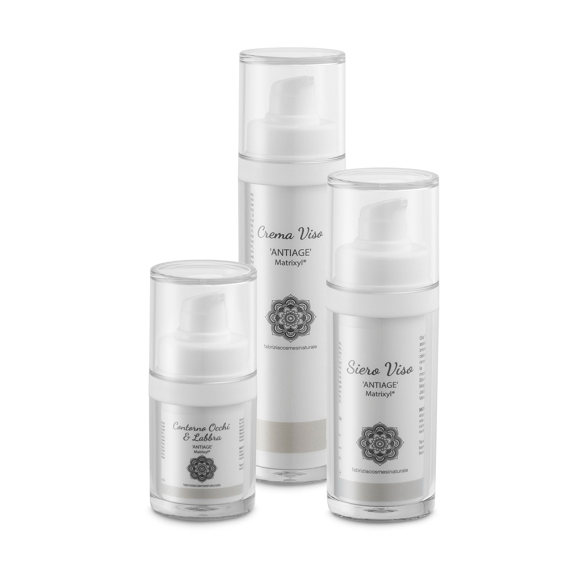 Beauty Routine Giovinezza Fabrizia Cosmesi Naturale: Crema Viso, Siero Viso e Contorno Occhi e Labbra antiage Matrixyl