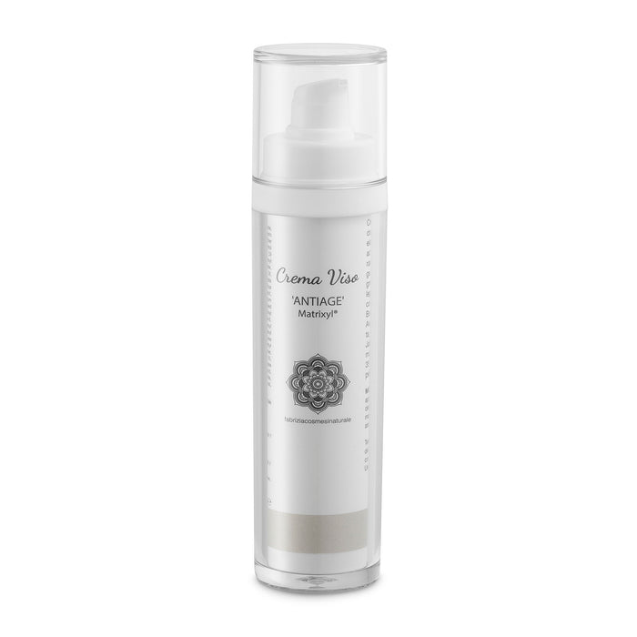 Crema viso antiage, Airless 50 ml Fabrizia Cosmesi Naturale, con peptidi Matrixyl®, Acido Jaluronico e Burro di Karité