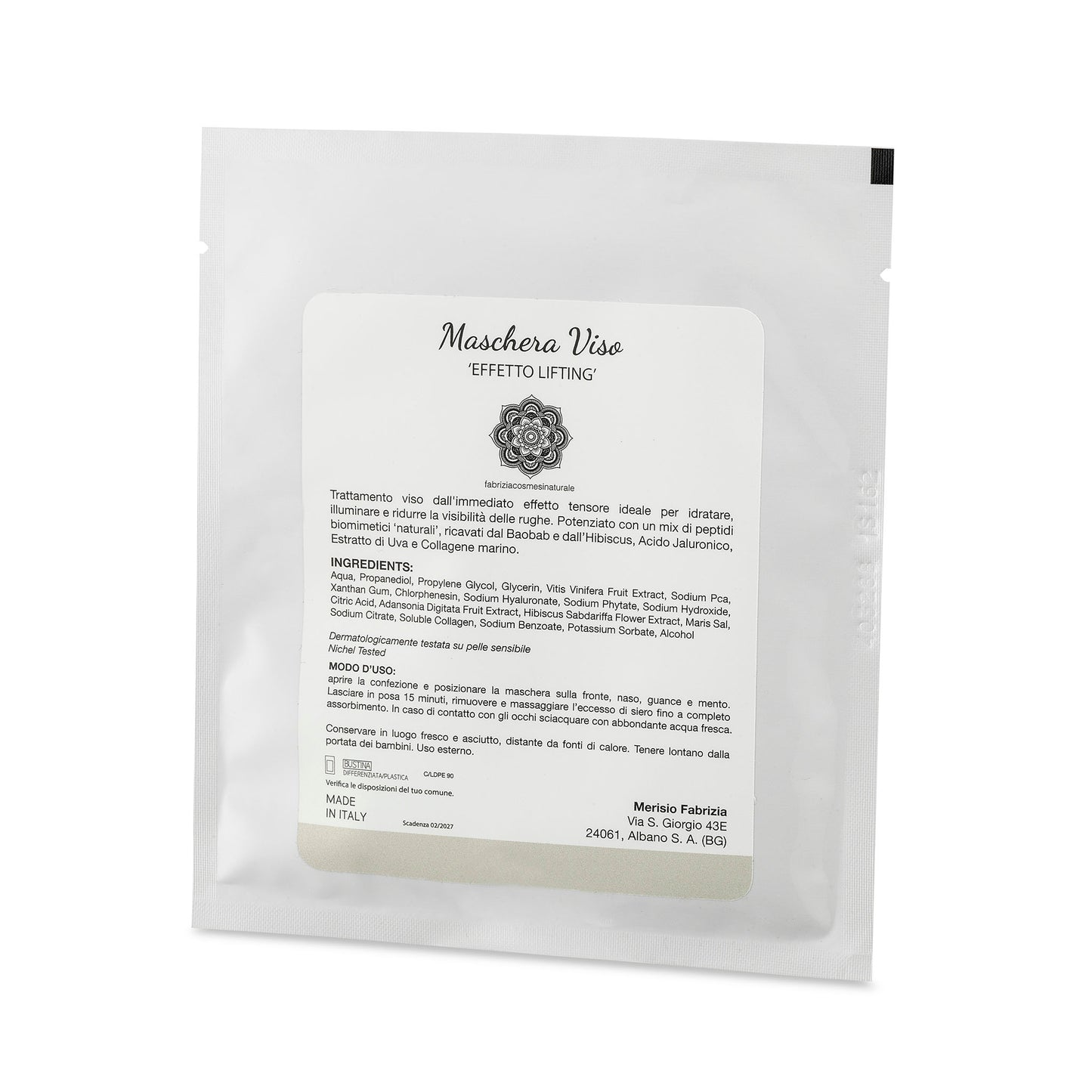 Maschera Viso monouso effetto 'lifting'