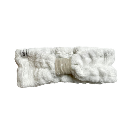 Fascia capelli skincare in spugna di cotone Fabrizia Cosmesi Naturale, accessorio per la routine viso
